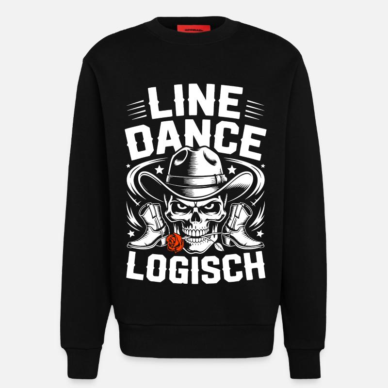 Line Dance Logisch Skull - Sweatshirt - made by SPREAD  - SOLID BLACK