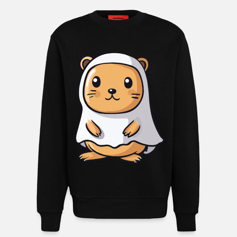 Biber Halloween Comic Geist - Sweatshirt - made by SPREAD  - SOLID BLACK