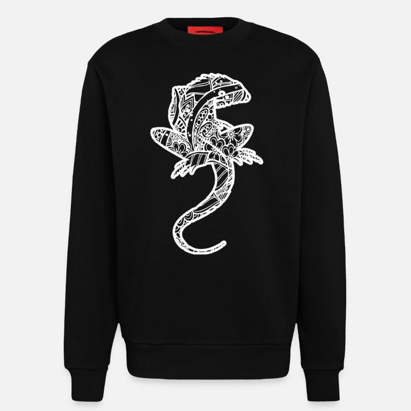 Lizard Floral Pattern - Sweatshirt - made by SPREAD  - SOLID BLACK