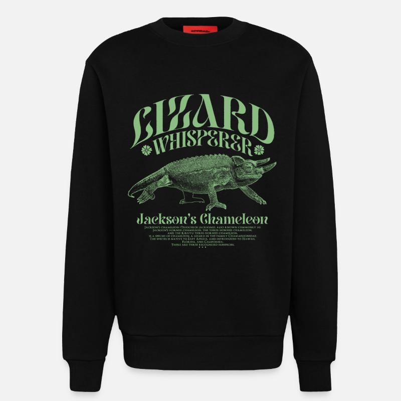Jackson's Chameleon Lizard Whisperer - Sweatshirt - made by SPREAD  - SOLID BLACK