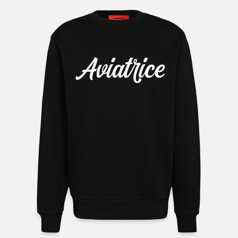Fliegerpilot Flugzeugflug - Sweatshirt - made by SPREAD  - SOLID BLACK