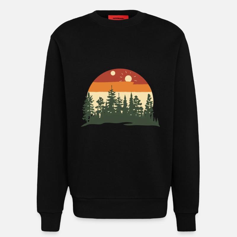Forest silhouette at sunset - Sweatshirt - made by SPREAD  - SOLID BLACK