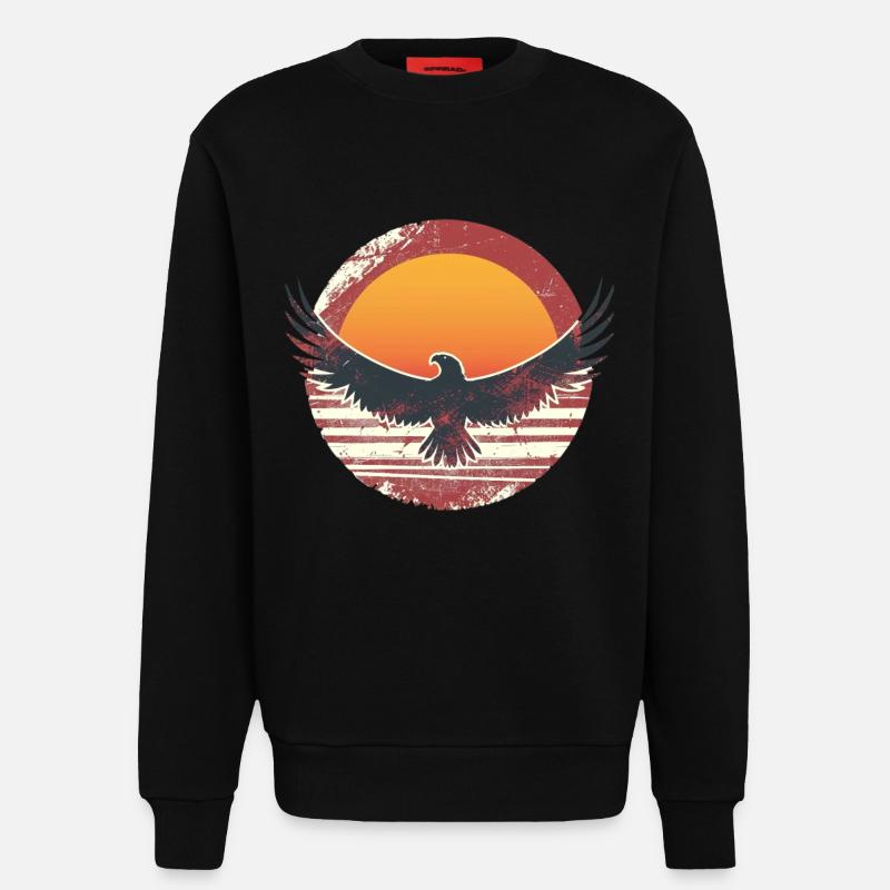 Sublime eagle in sunset - Sweatshirt - made by SPREAD  - SOLID BLACK
