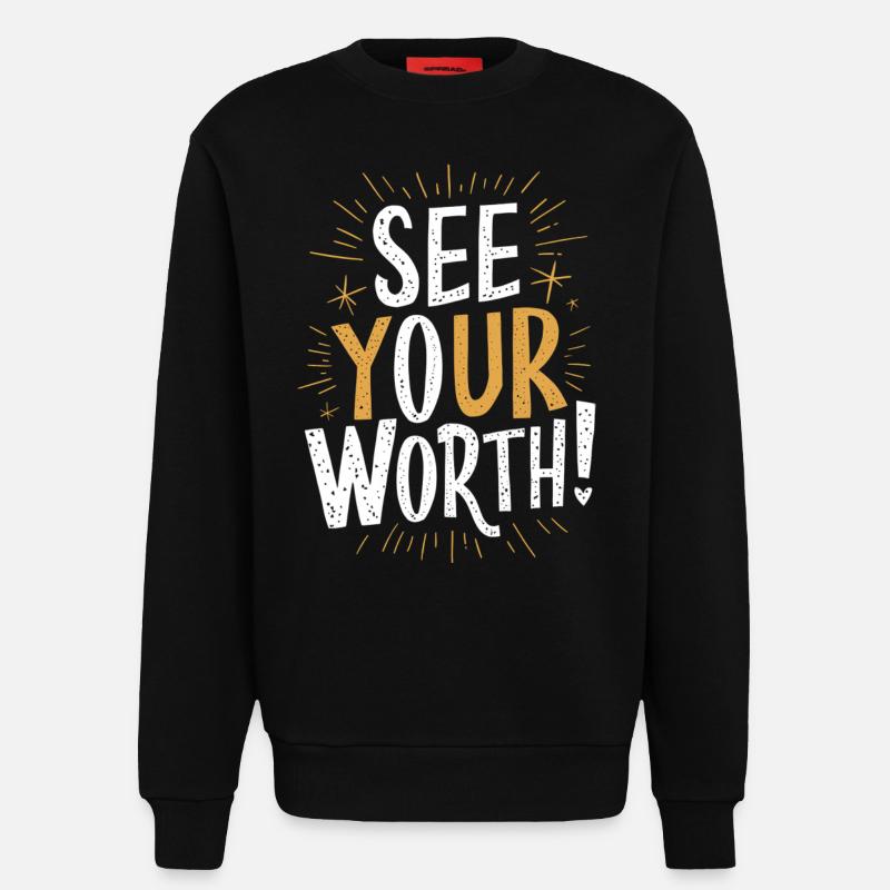 Découvrez votre valeur intrinsèque - Sweat bio décontracté fabriqué en UE - SOLID BLACK