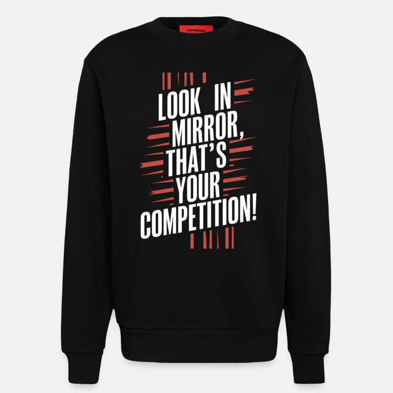 Miroir Miroir Message de motivation - Sweat bio décontracté fabriqué en UE - SOLID BLACK