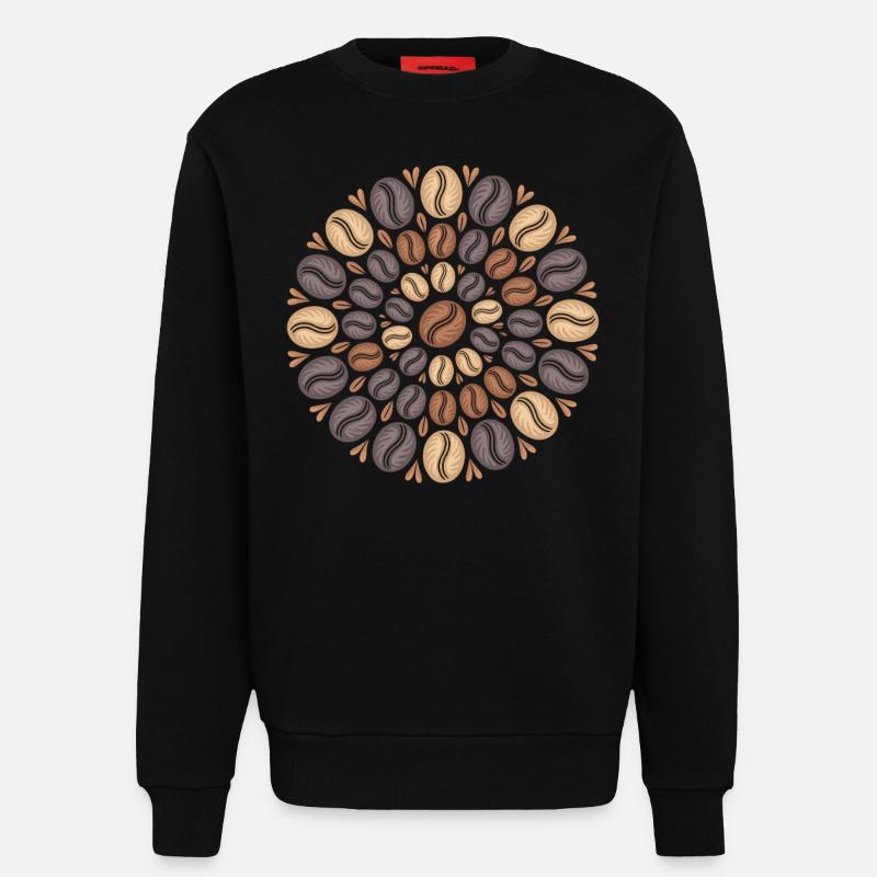 Kaffee Boho Mandala Kaffeebohnen Muster - Sweatshirt - made by SPREAD  - SOLID BLACK