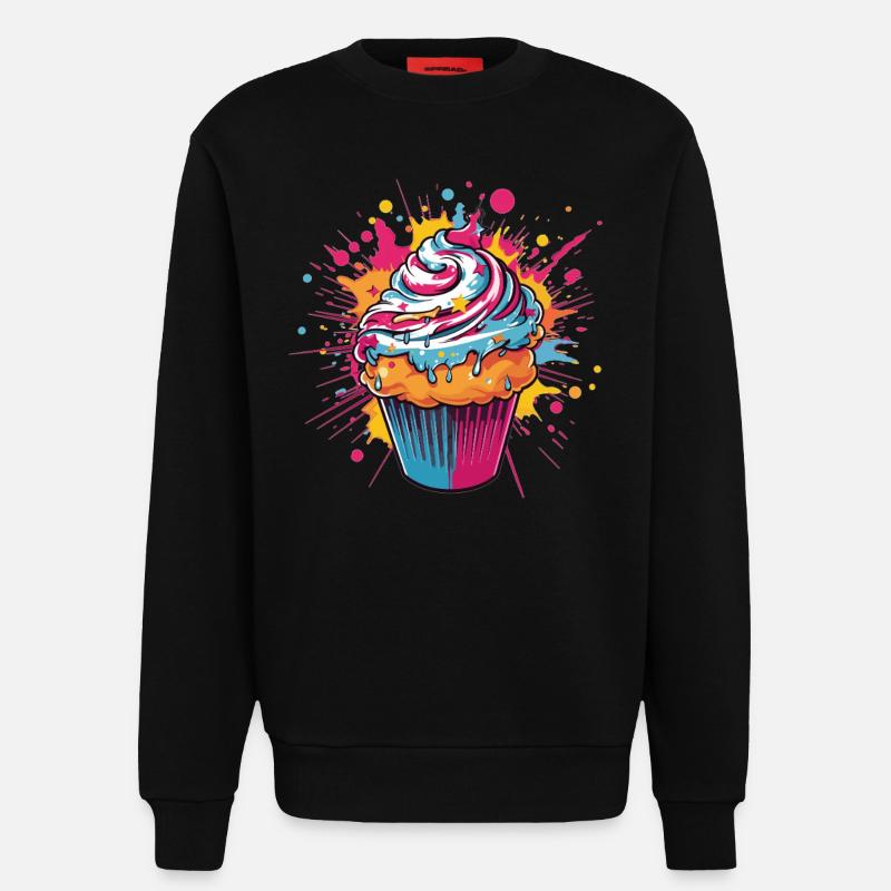 Farbexplosion Cupcake - Sweatshirt - made by SPREAD  - SOLID BLACK