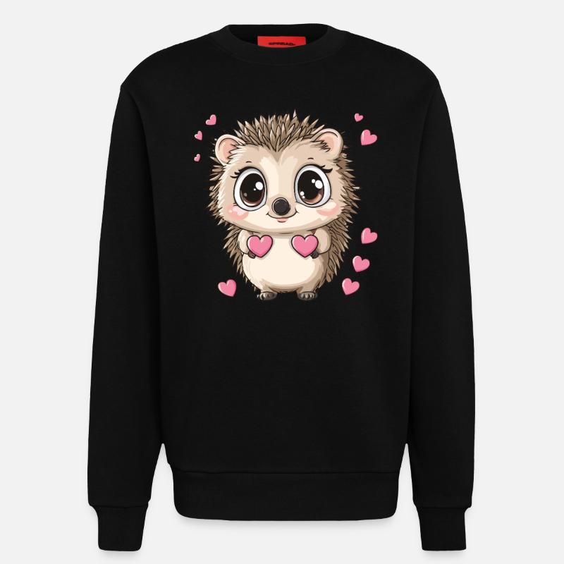 Igel mit Herzen - Sweatshirt - made by SPREAD  - SOLID BLACK