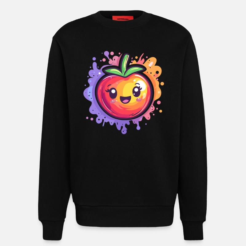 Tomate avec éclaboussure - Sweat bio décontracté fabriqué en UE - SOLID BLACK