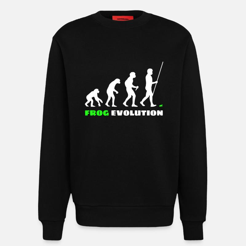 Frog Evolution - Sweatshirt - made by SPREAD  - SOLID BLACK