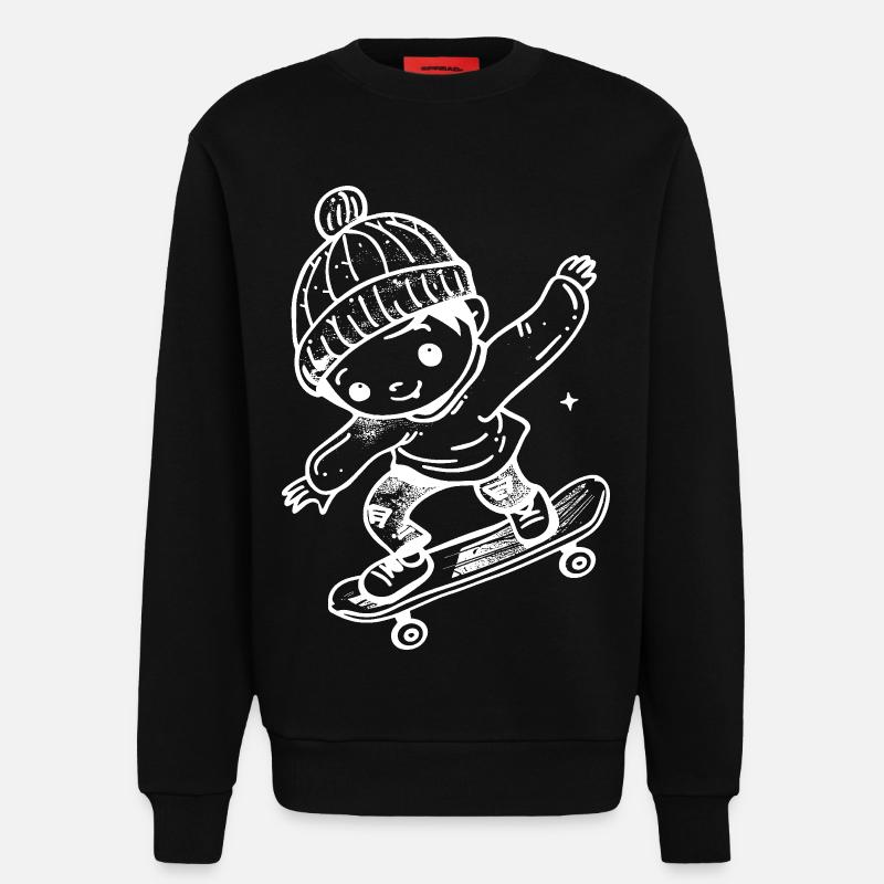 Skateboard Kind Comic - Sweatshirt - made by SPREAD  - SOLID BLACK