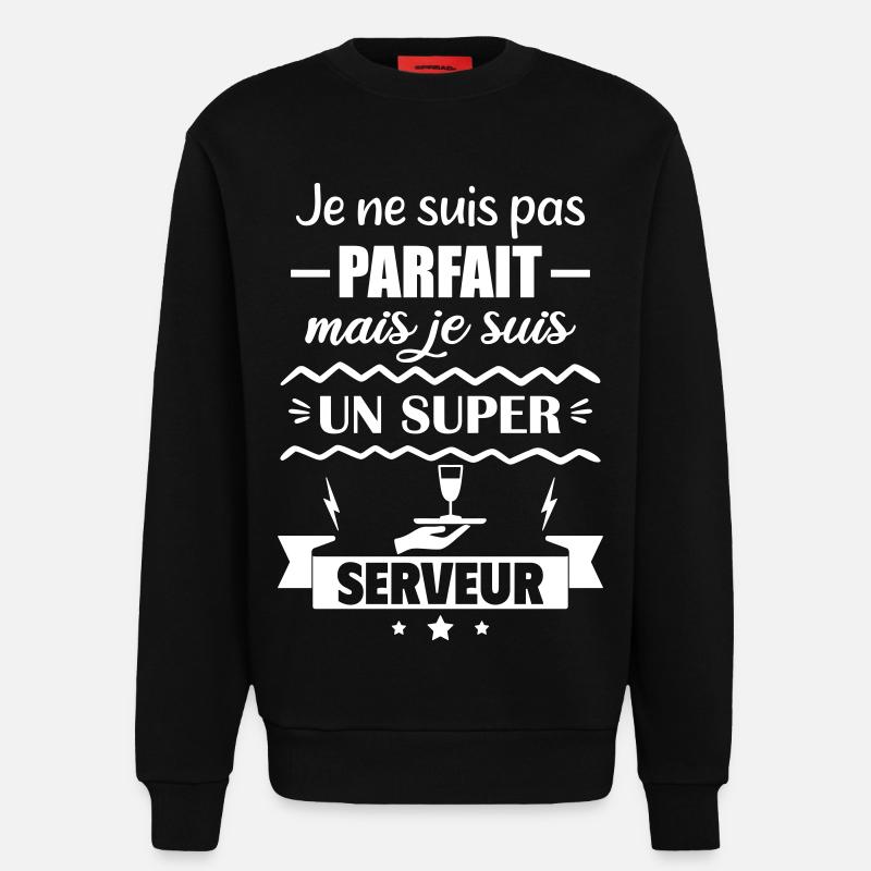 Nicht perfekt, aber toller Server - Sweatshirt - made by SPREAD  - SOLID BLACK
