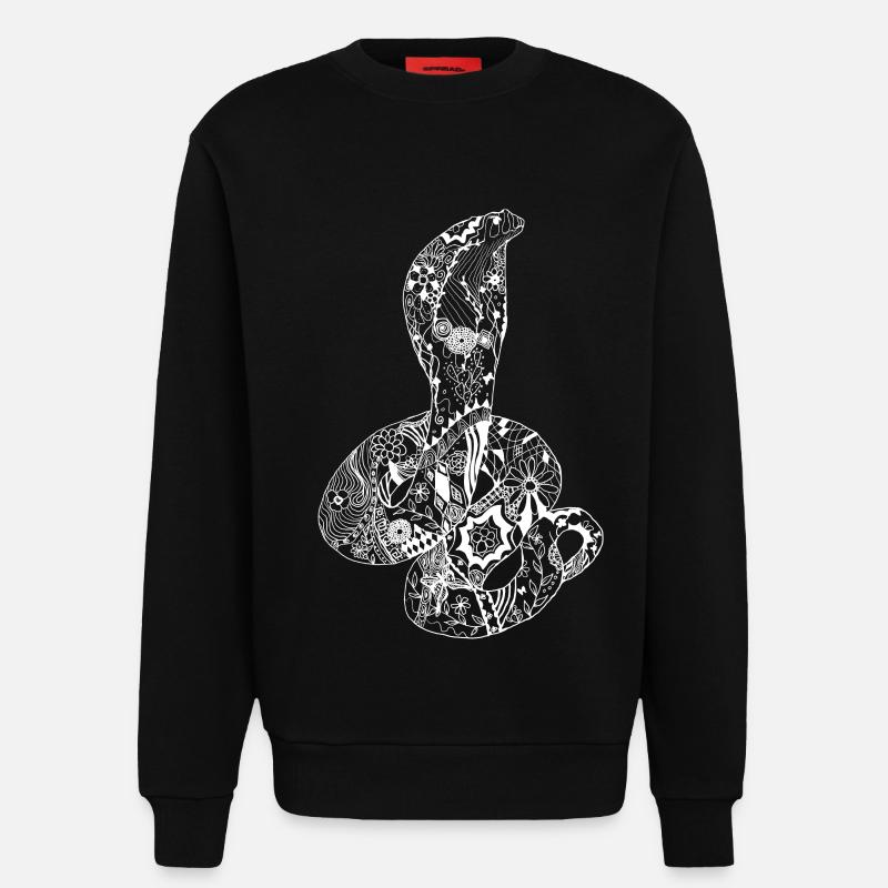 Patchwork Cobra - Sweatshirt - made by SPREAD  - SOLID BLACK