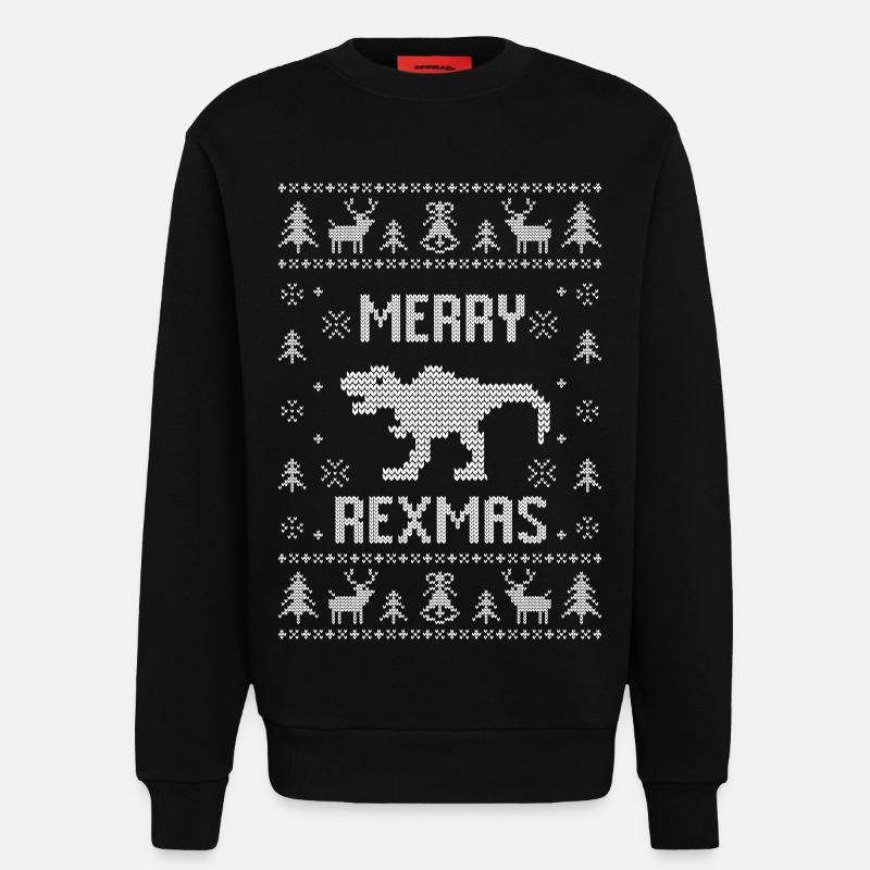 Dinosaurier Weihnachtspullover T-Rex Merry Rexmas - Sweatshirt - made by SPREAD  - SOLID BLACK