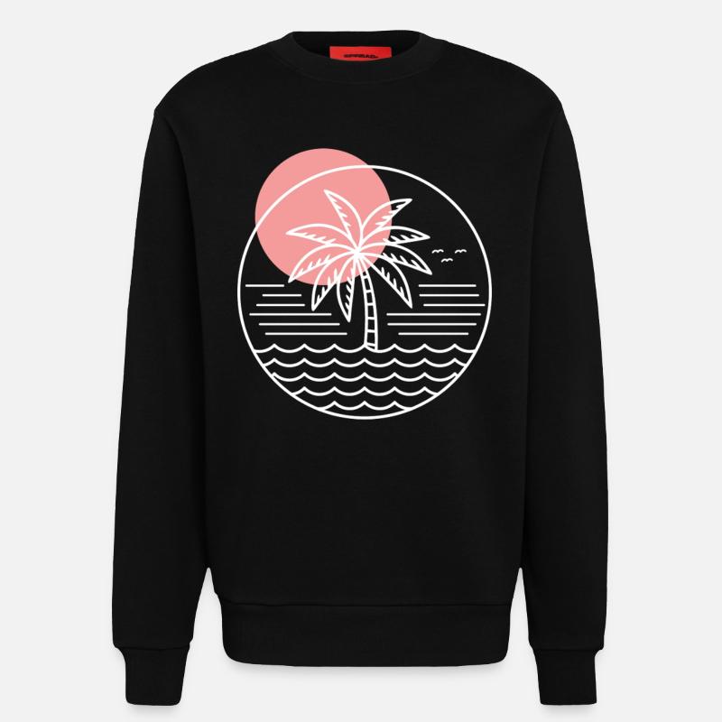 Palm Tree Circle - Sweatshirt - made by SPREAD  - SOLID BLACK