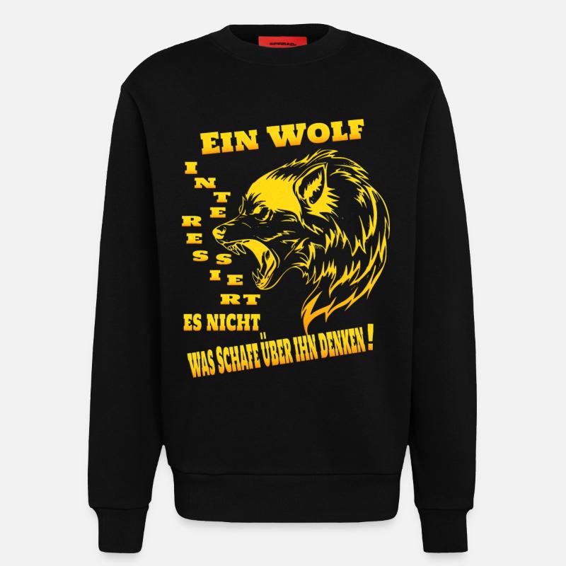 Wolf Rudel Alphatier - Sweatshirt - made by SPREAD  - SOLID BLACK