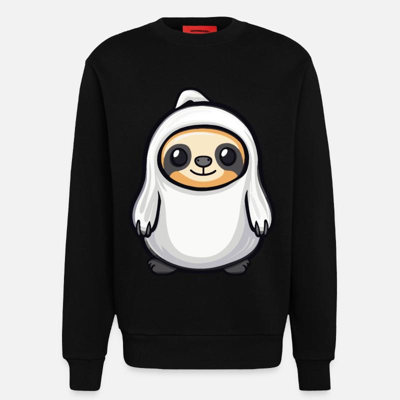 Faultier Halloween Comic Geist - Sweatshirt - made by SPREAD  - SOLID BLACK