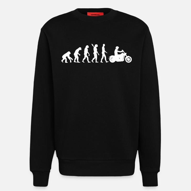 motorcycle evolution graphic - Sweatshirt - made by SPREAD  - SOLID BLACK