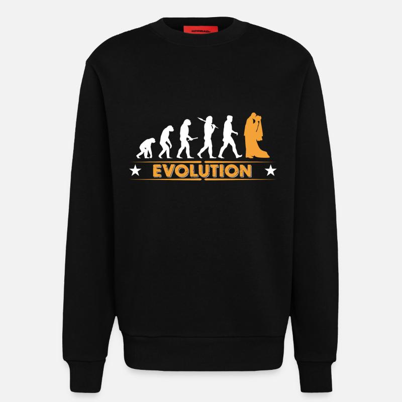Wedding - evolution - Sweatshirt - made by SPREAD  - SOLID BLACK