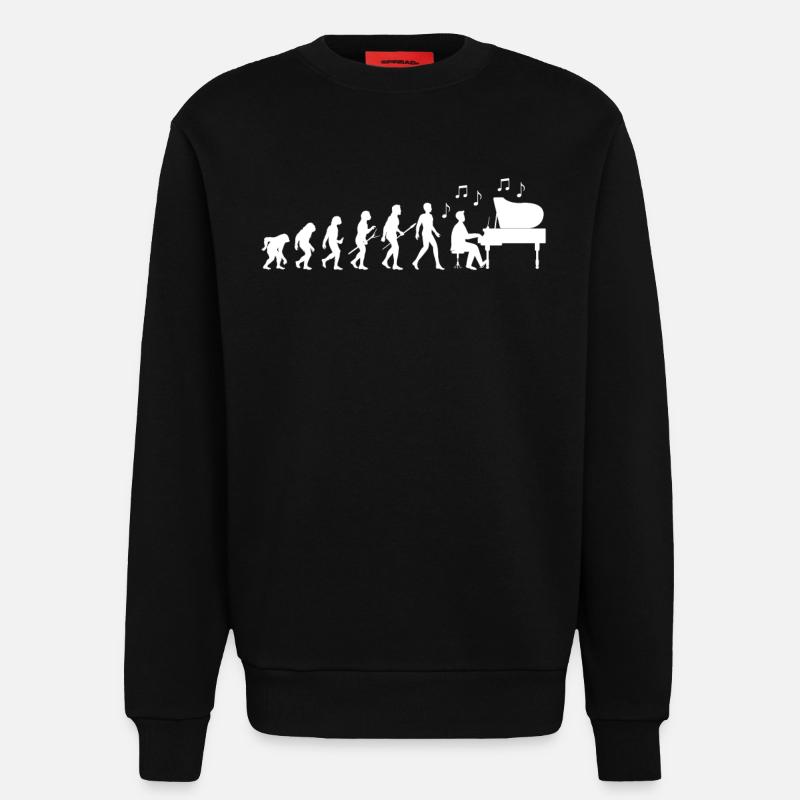 Pianist Evolution - Sweatshirt - made by SPREAD  - SOLID BLACK