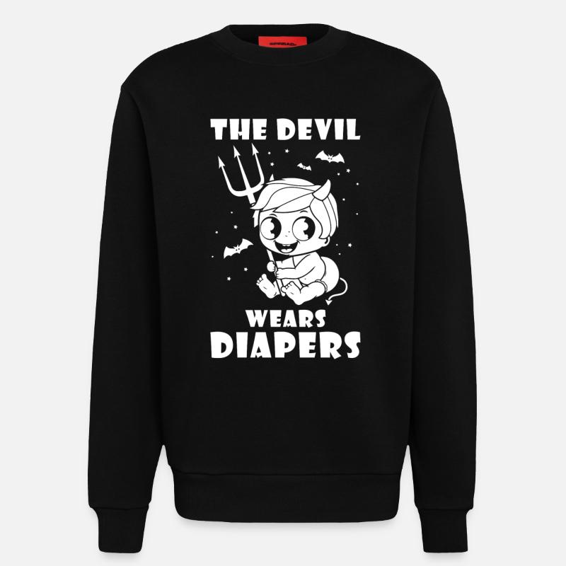 The Devil wears Diapers - Sweatshirt - made by SPREAD  - SOLID BLACK