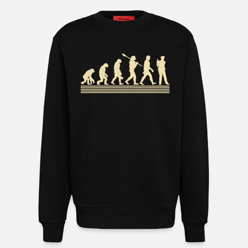 Évolution du policier - Sweat bio décontracté fabriqué en UE - SOLID BLACK