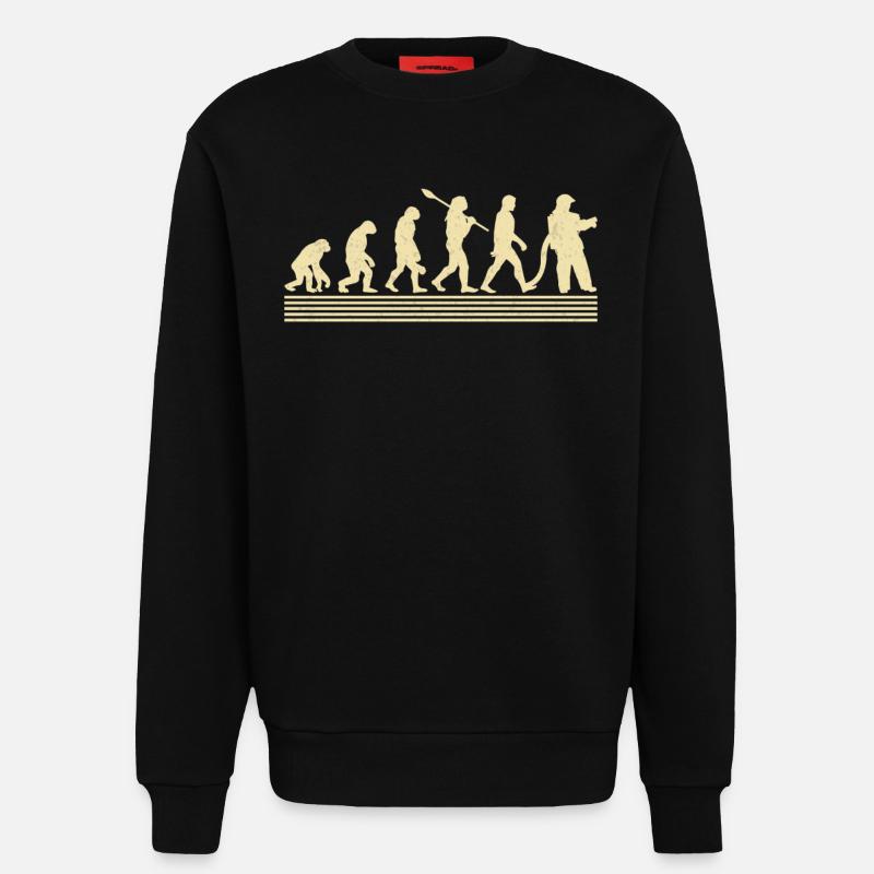 Évolution des pompiers - Sweat bio décontracté fabriqué en UE - SOLID BLACK