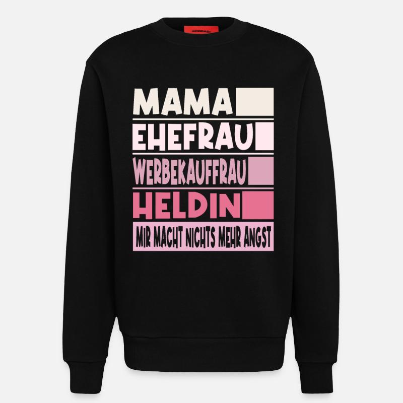 Werbekauffrau Mama Ehefrau Heldin - Sweatshirt - made by SPREAD - SOLID BLACK