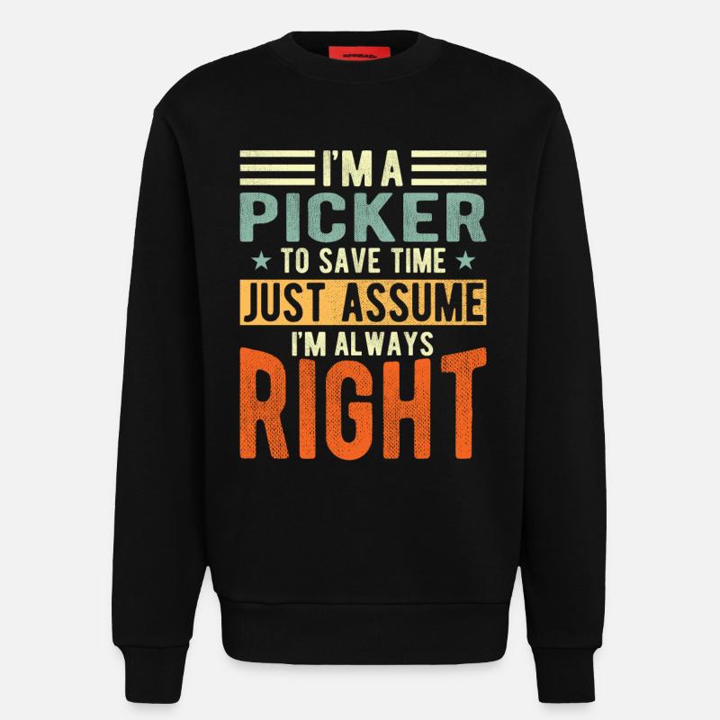 Picker - Sweatshirt - made by SPREAD  - SOLID BLACK