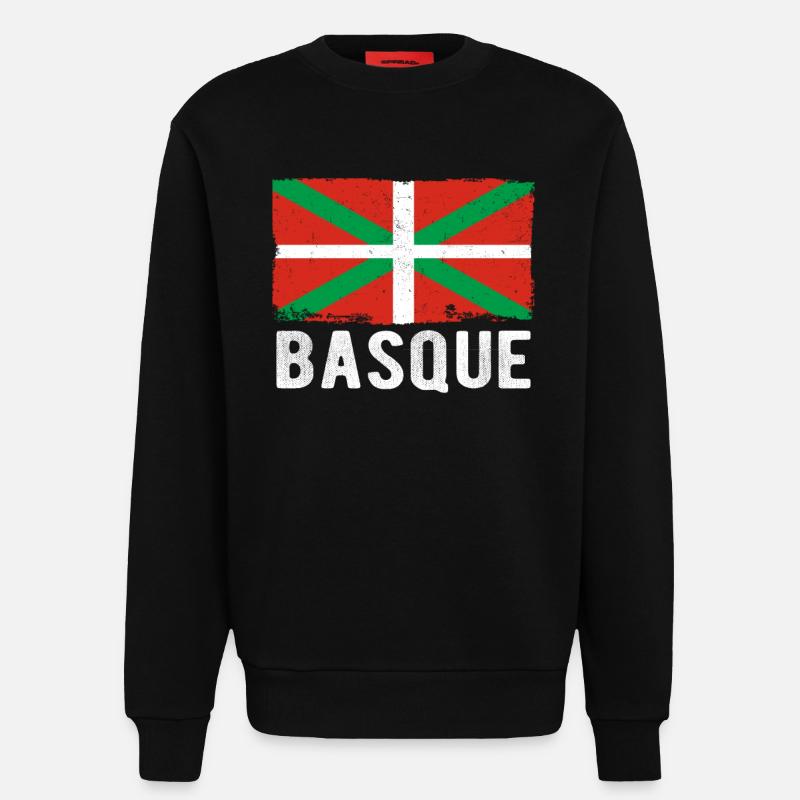 Pays Basque Drapeau Basque - Sweat bio décontracté fabriqué en UE - SOLID BLACK