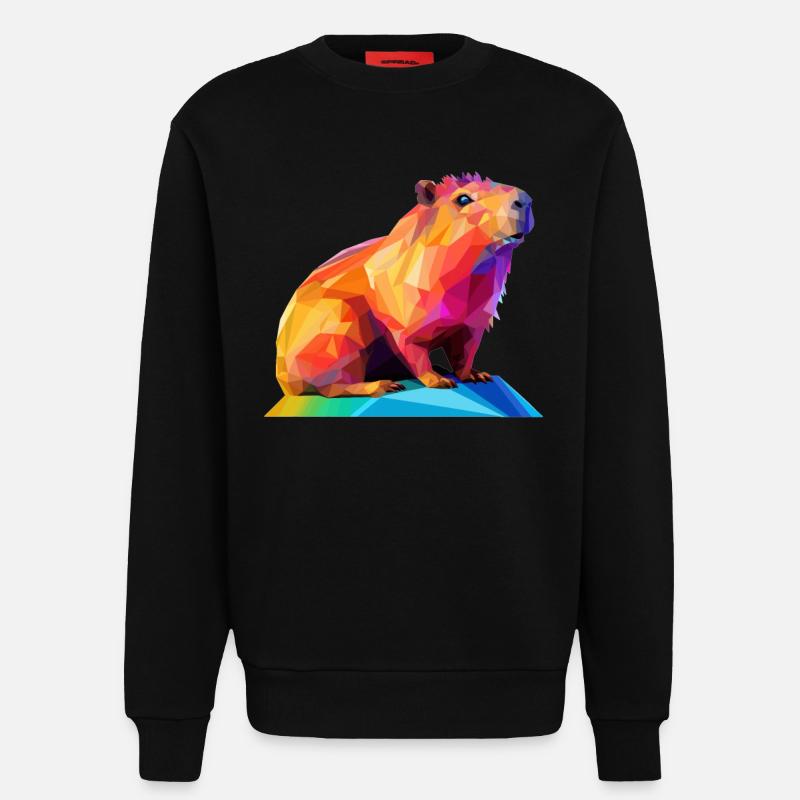 Conception de polygones bas Capybara - Sweat bio décontracté fabriqué en UE - SOLID BLACK