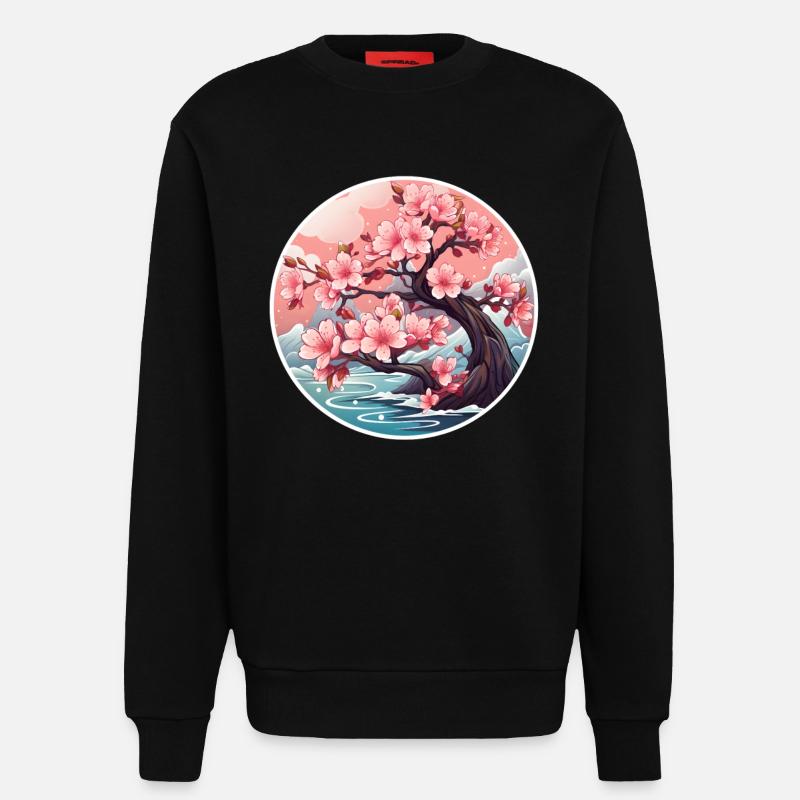 Kirschblütenbaum - Sweatshirt - made by SPREAD  - SOLID BLACK