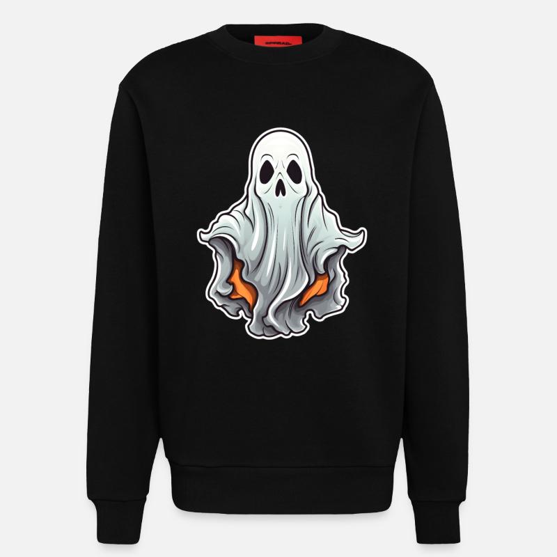 Ghost Halloween Comic - Sweatshirt - made by SPREAD  - SOLID BLACK