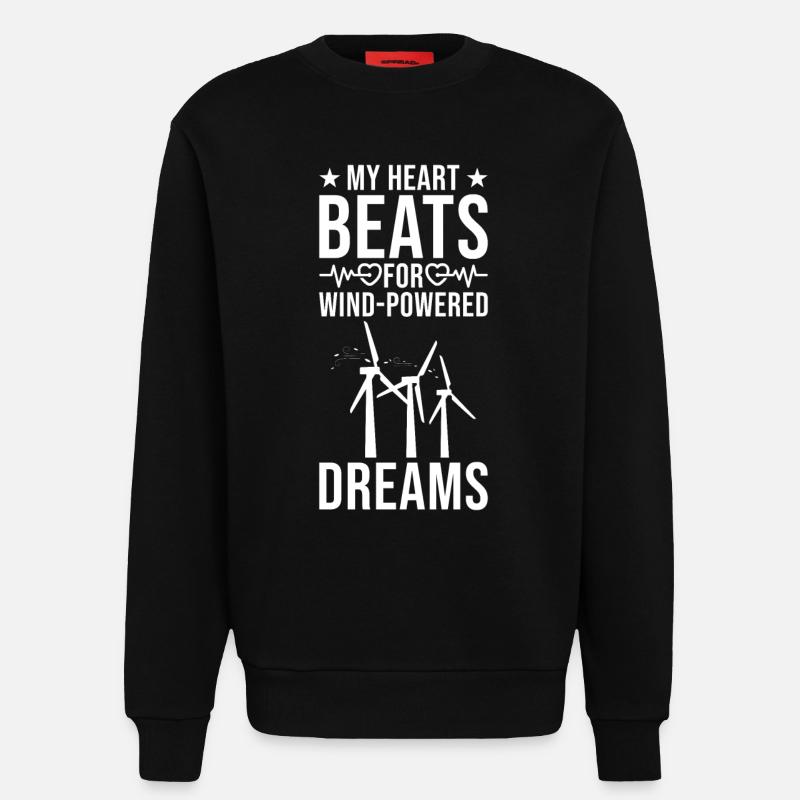 Wind Turbine Technician Windmill - Sweatshirt - made by SPREAD - SOLID BLACK