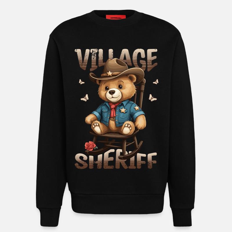 Bär der Dorf Sheriff - Sweatshirt - made by SPREAD  - SOLID BLACK