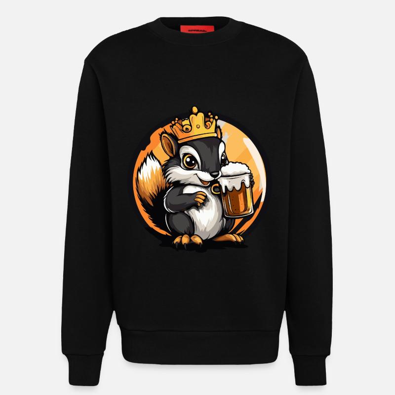 Squirrel Beer - Sweatshirt - made by SPREAD - SOLID BLACK