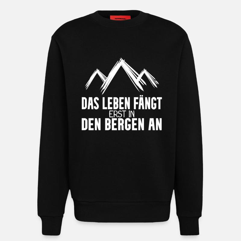 Wandern Berge Wanderer - Sweatshirt - made by SPREAD - SOLID BLACK