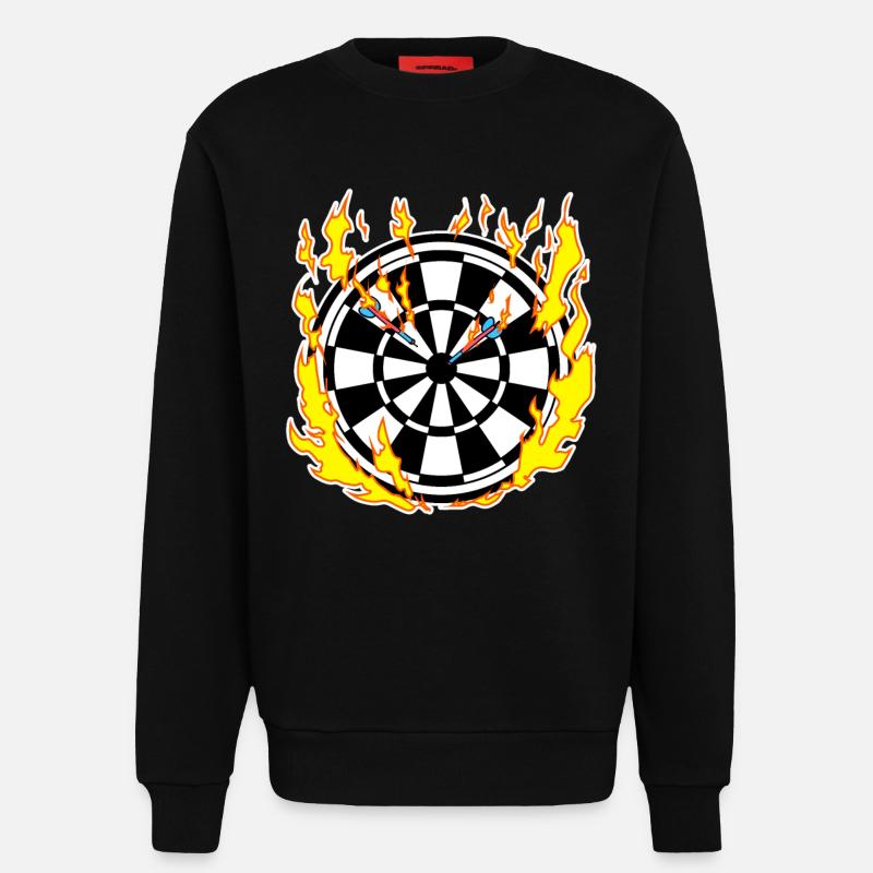 Jeu de fléchettes en feu - Sweat bio décontracté fabriqué en UE - SOLID BLACK