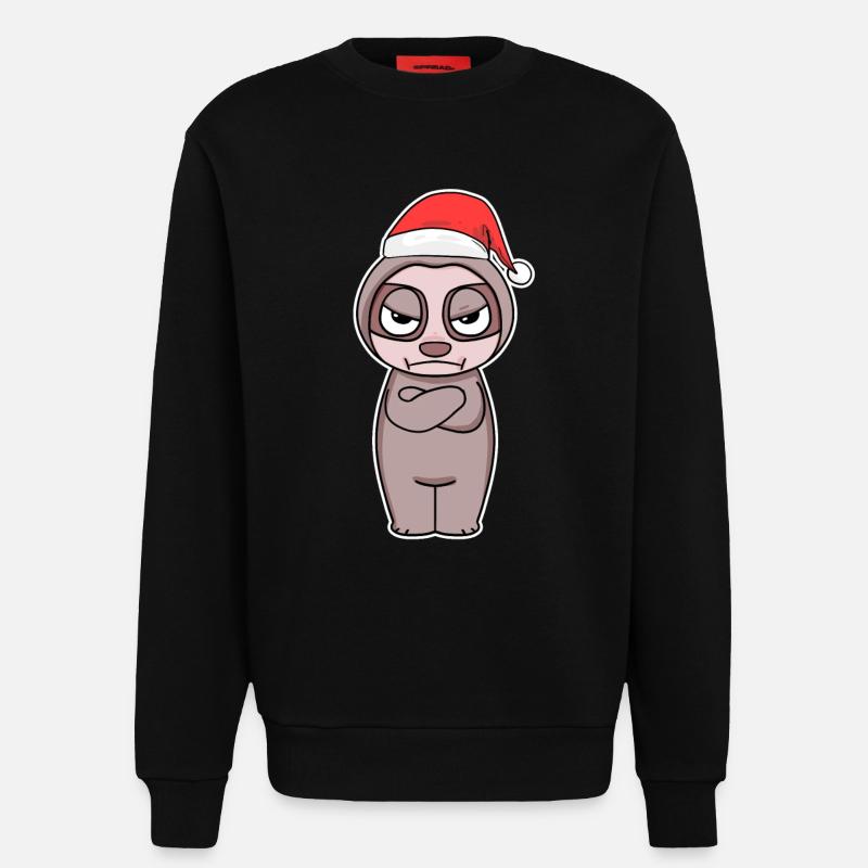 Faultier Weihnachten - Sweatshirt - made by SPREAD  - SOLID BLACK