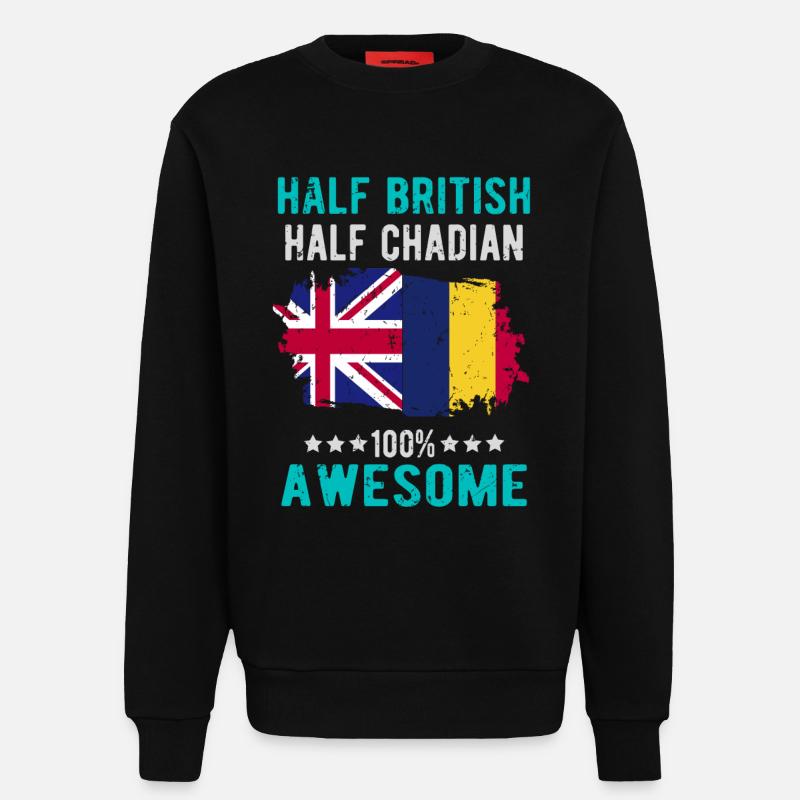 Halb Brite Halb Tschader - Sweatshirt - made by SPREAD  - SOLID BLACK