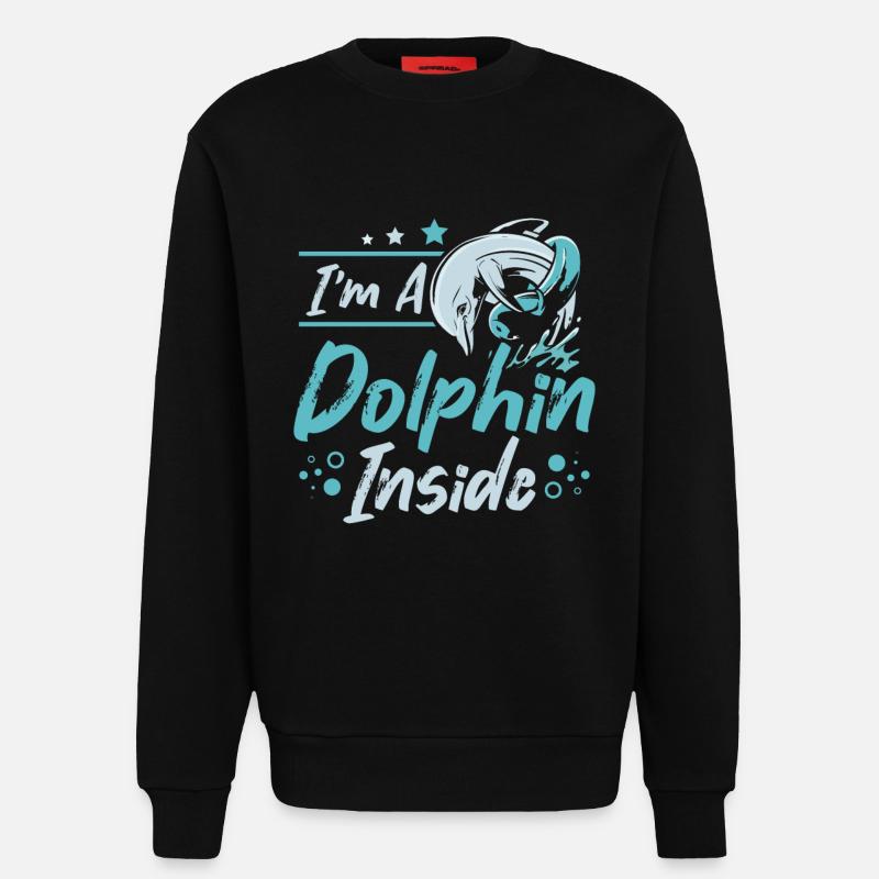 I'm a dolphin inside - Sweatshirt - made by SPREAD - SOLID BLACK