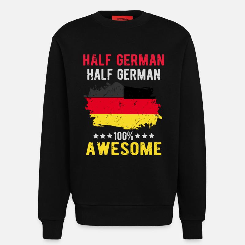 Half German Half German - Sweatshirt - made by SPREAD  - SOLID BLACK