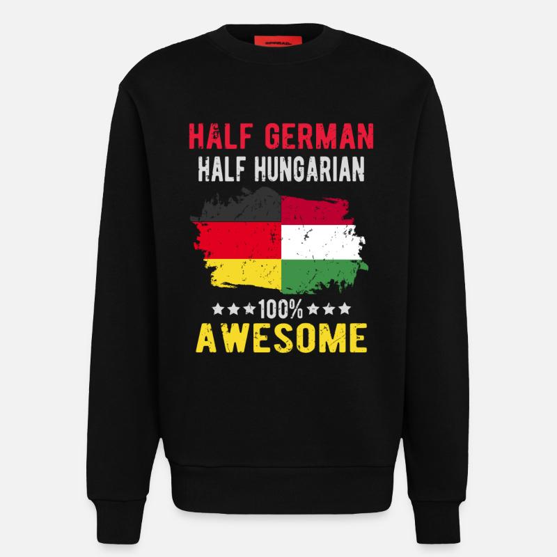 Half German Half Hungarian - Sweatshirt - made by SPREAD - SOLID BLACK