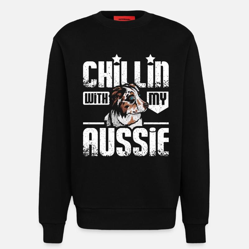 Chillin avec mon australien - Sweat bio décontracté fabriqué en UE - SOLID BLACK