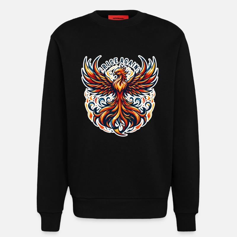 Rise Again - Phönix Illustration - Sweatshirt - made by SPREAD  - SOLID BLACK