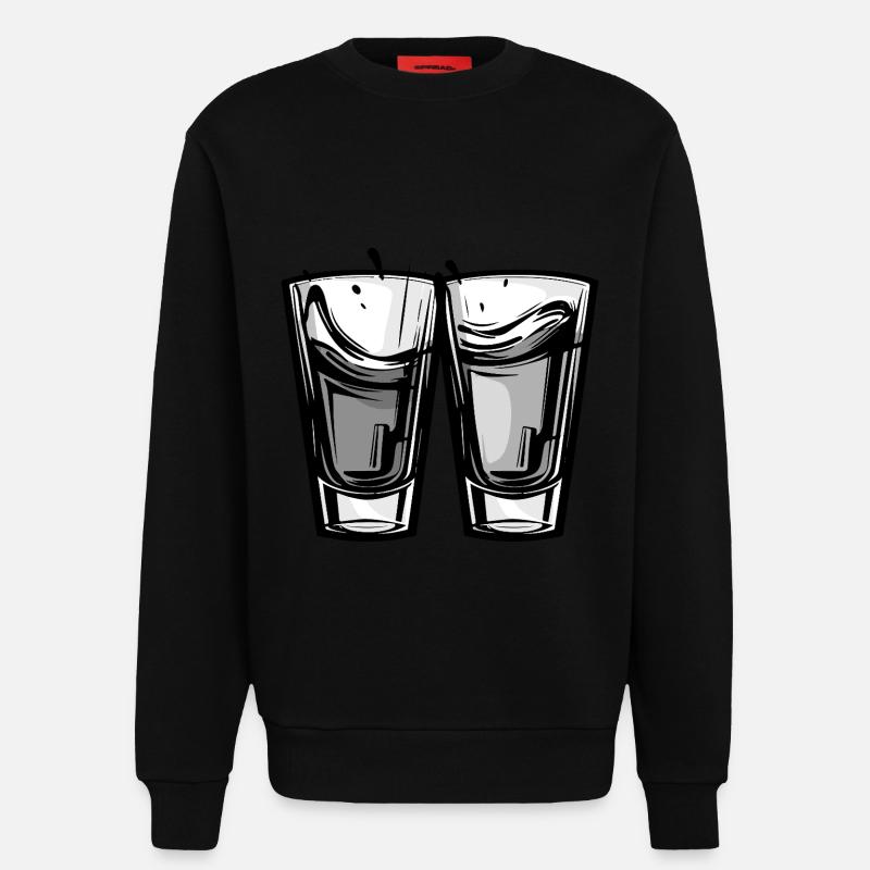 Tequila Glas Anstoßen - Sweatshirt - made by SPREAD - SOLID BLACK