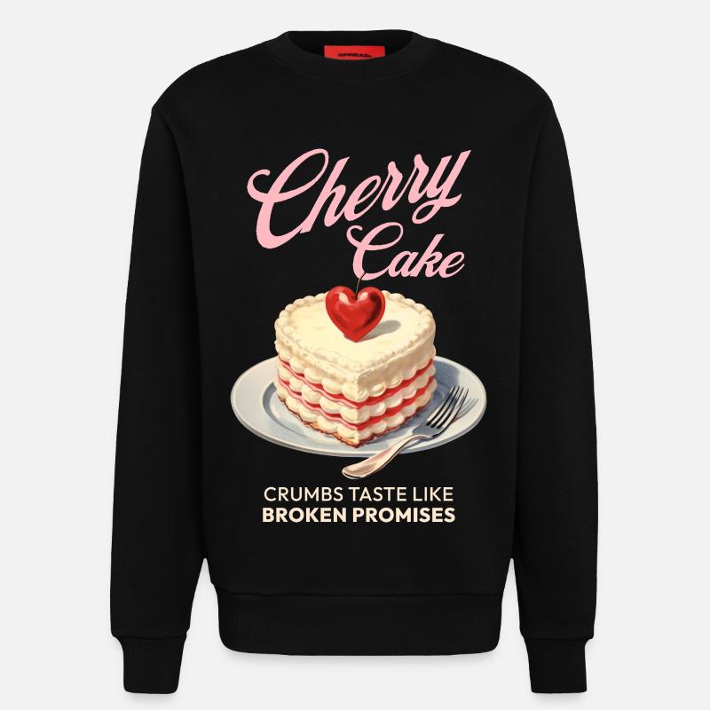 Cherries Cherry Pie Baking Gift - Sweatshirt - made by SPREAD  - SOLID BLACK