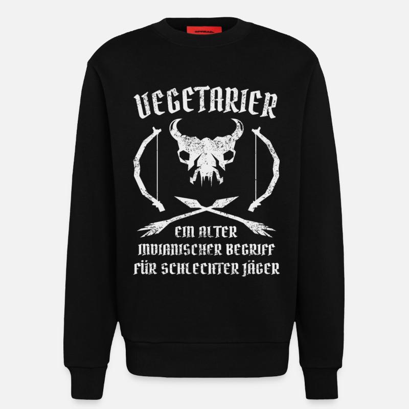 Vegetarier = Schlechter Jäger - Sweatshirt - made by SPREAD  - SOLID BLACK
