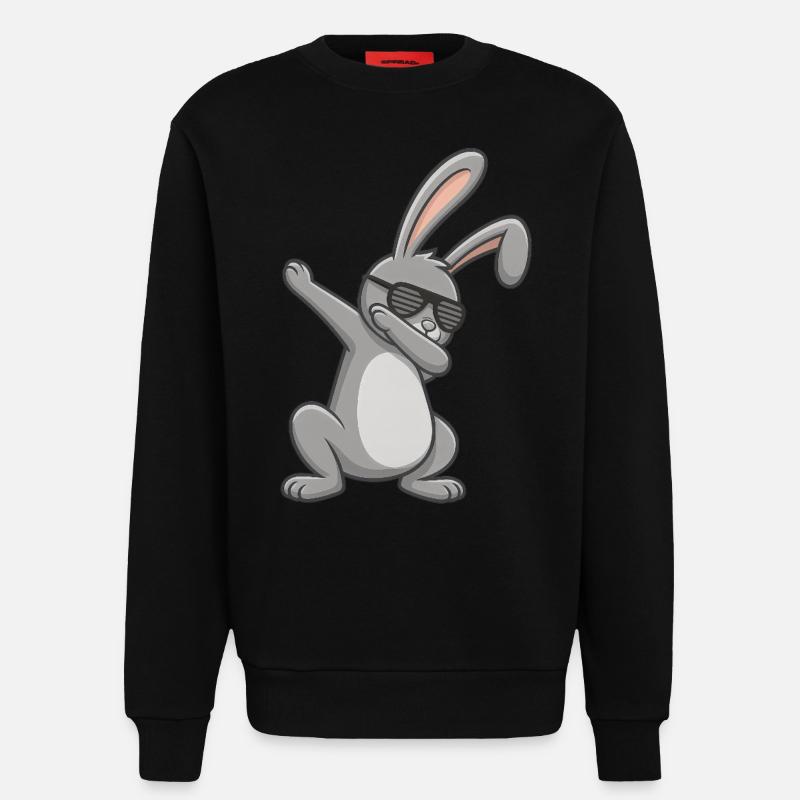 Lapin de Pâques Dab Pâques - Sweat bio décontracté fabriqué en UE - SOLID BLACK