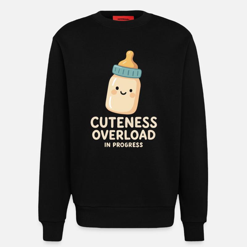 Cuteness Overload in Progress - Sweatshirt - made by SPREAD  - SOLID BLACK